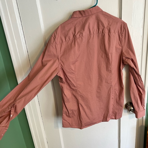 ASOS blush pink long-sleeve stretch button-up - Picture 5 of 5
